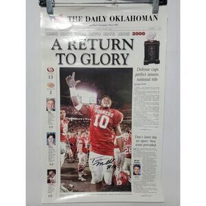 The Daily Oklahoman SIGNED "A Return To Glory" Torrance Marshall Named MVP
